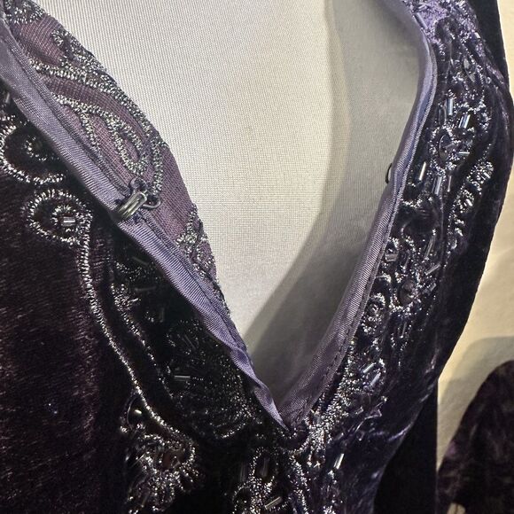 Chicos tunic Women 1 Purple Romance Velvet beaded whimsigoth Witchy Fairy Stevie - Picture 3 of 8